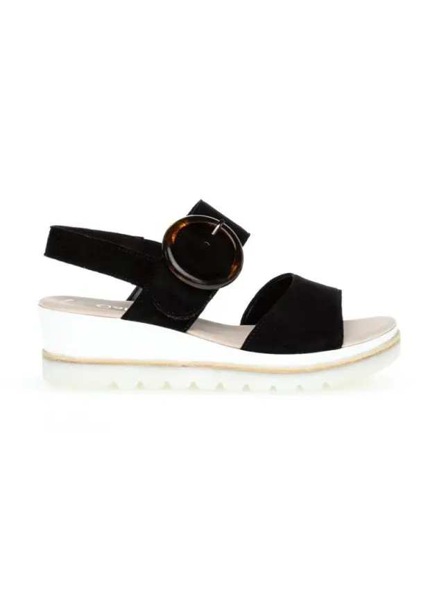 Gabor Πέδιλα Γυναικείο δέρμα Nubuck Μαύρο GAB/64645 37-SCHW/WEISS 3