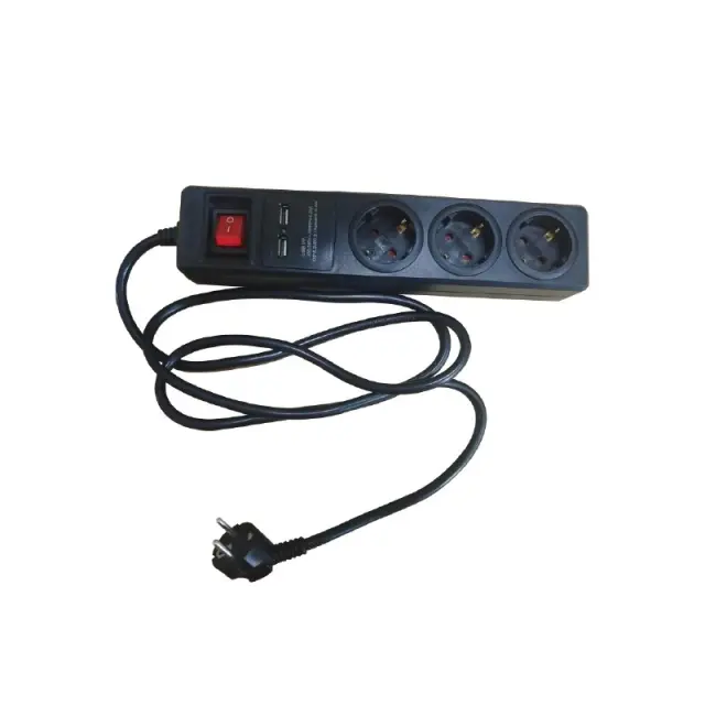 ΠΟΛΥΠΡΙΖΟ 3 ΣΟΥΚΟ ΑΣΦΑΛΕΙΑΣ ΜΕ ΔΙΑΚΟΠΤΗ+2USB 16A IP20 ΜΕ ΚΑΛΩΔΙΟ H05VV-F 3X1.5MM2 1.5m / BMS20CSU315