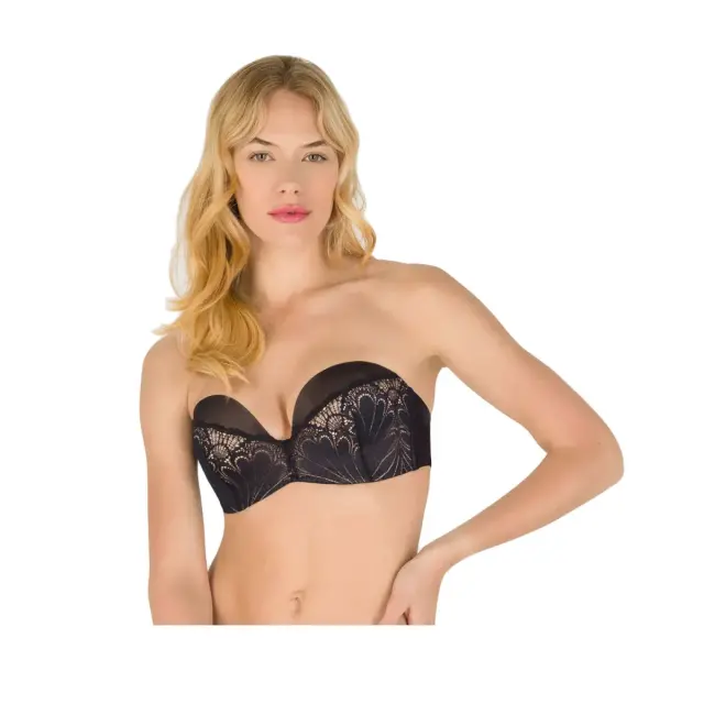 Wonderbra Γυναικείο Σουτιέν Ultimate Strapless Δαντέλα, Χρώμα Μαύρο - 80E