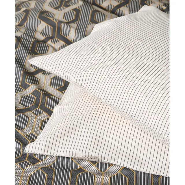 Σετ Μαξιλαροθήκες 2 Τεμαχίων Kentia Alexei 15A Black-Off White 50X70 2