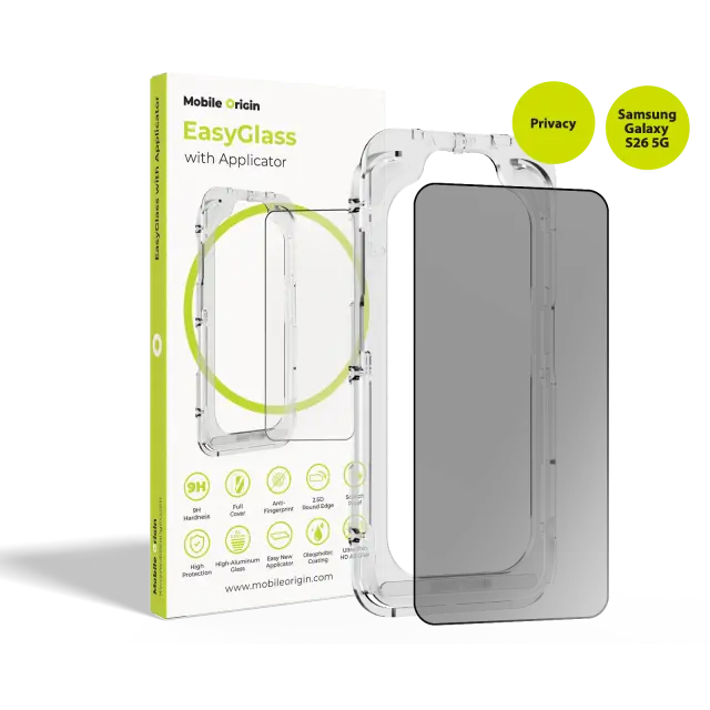 Mobile Origin EasyGlass Privacy with Applicator Samsung Galaxy S26 5G