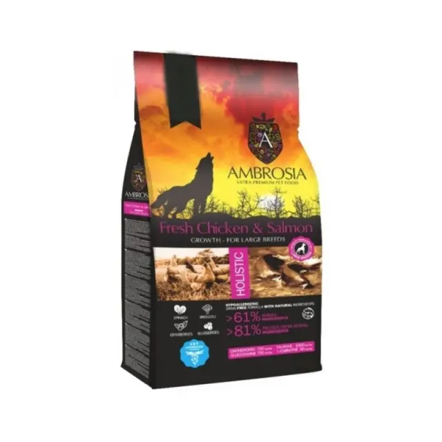 Ambrosia Grain Free Puppy Large Fresh Chicken & Salmon 12Kg Μονόχρωμο