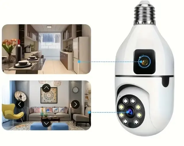 Κάμερα ασφαλείας IP - Dual - Lamp E27 - 080021 2