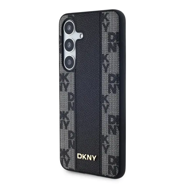 DKNY PU Leather Checkered Pattern Magsafe Case for Samsung Galaxy S24 Black 3