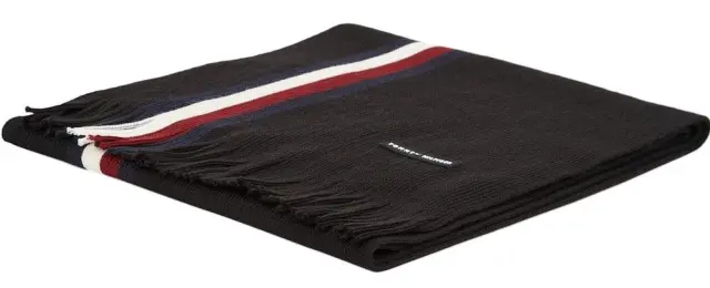 Tommy Hilfiger Ανδρικό Μακρύ Κασκόλ Heritage Signature Ρίγα Μαύρο 3