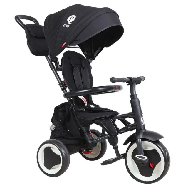 QPlay Rito Plus Eva Αναδιπλούμενο Τρίκυκλο Ποδήλατο Black 10+ Μηνών