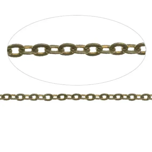 Αλυσίδα Antique Bronze - Πλακέ Οβάλ - 3x2x0.5mm ~10m