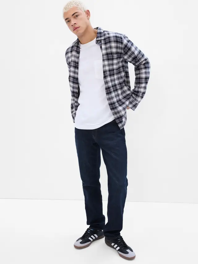 Μπλε Straight Fit Jeans dark wash