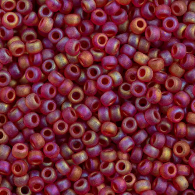 Χάντρα Miyuki Round Rocailles 8/0 - 141FR - Matte Transparent Ruby AB ~25gr