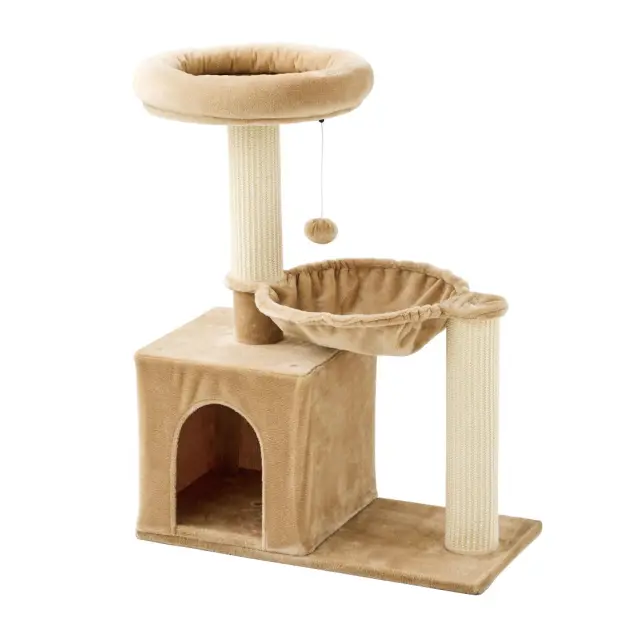 Ονυχοδρόμιο Με Ανταλ/κα Scratcher 3 Επιπέδων Μπεζ 60x30x80cm 2