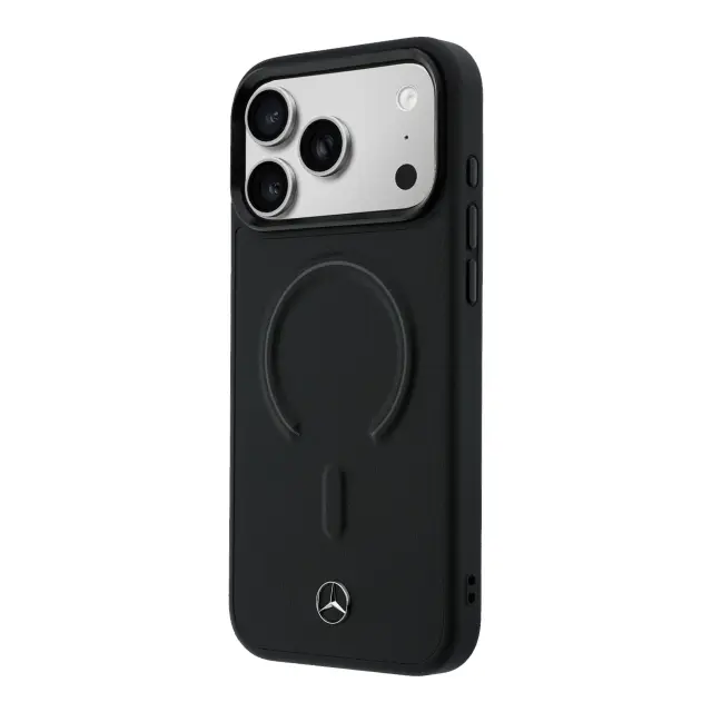 Mercedes PU Leather 3D MagSafe Case for iPhone 17 Pro Black 2