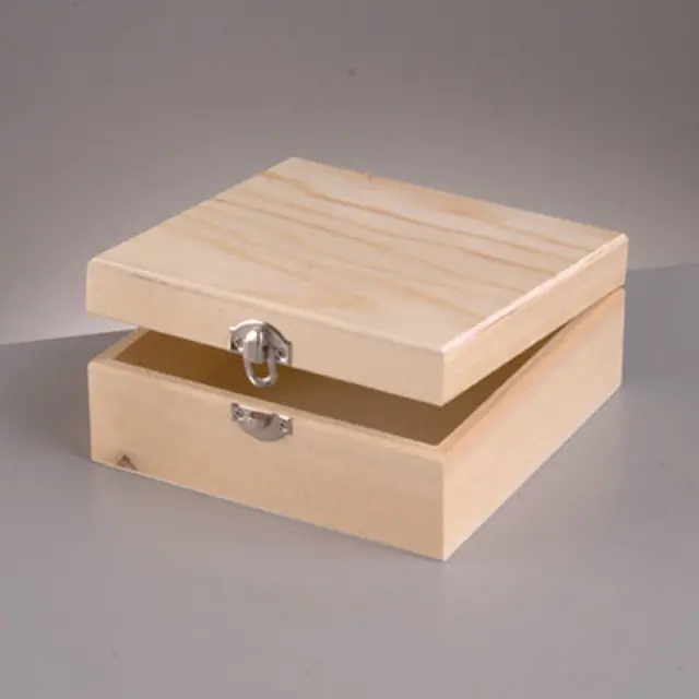 Ξύλινο Κουτί Τετράγωνο 16x16xh7cm
