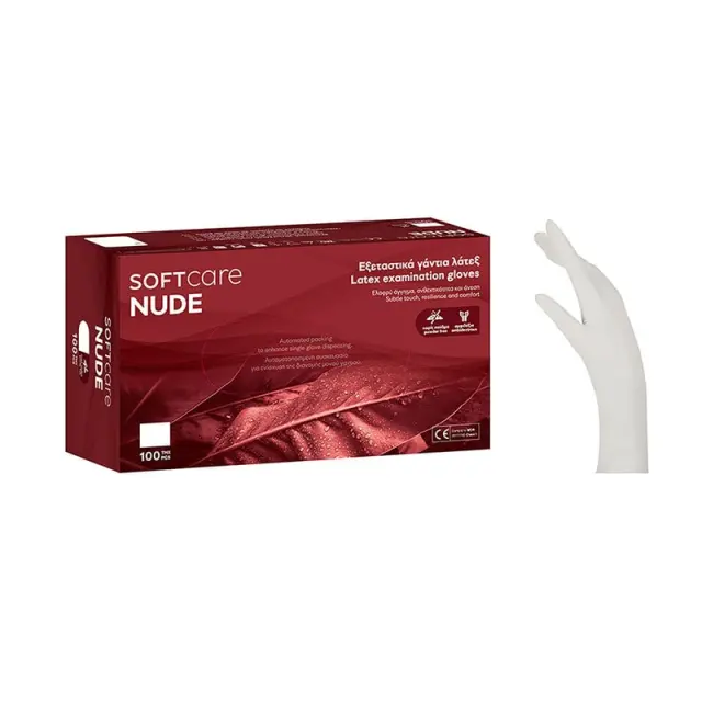 Bournas Medical SoftCare Nude Γάντια Latex Χωρίς Πούδρα Λευκά 100τεμ - Medium