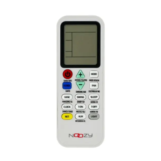 Τηλεχειριστήριο Universal Noozy RC5 για Κλιματιστικά Έτοιμο για Χρήση Χωρίς Προγραμματισμό με Φωτιζόμενη Οθόνη