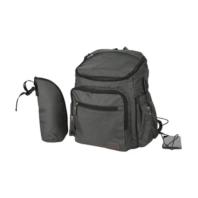 Τσάντα Αλλαξιέρα Πλάτης Bebe Stars με USB Graphite 590-188