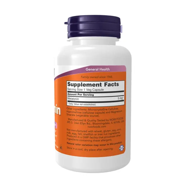 Now Foods Melatonin 5 mg 180 Veg Capsules 2
