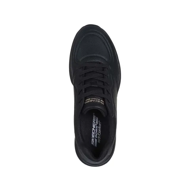 SKECHERS Arch Comfort Pu Speckled Lace Up Γυναικεία ανατομικά Παπούτσια για Περπάτημα Μαύρo 2