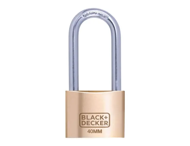 Λουκέτο ασφαλείας μακρύλαιμο Black+Decker με 3 κλειδιά - 40mm 8301100000000000