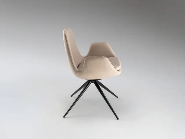Zuna 408943 Swivel Beige Chair καρέκλα περιστροφική με επιστροφή Μαύρο Μπεζ 2