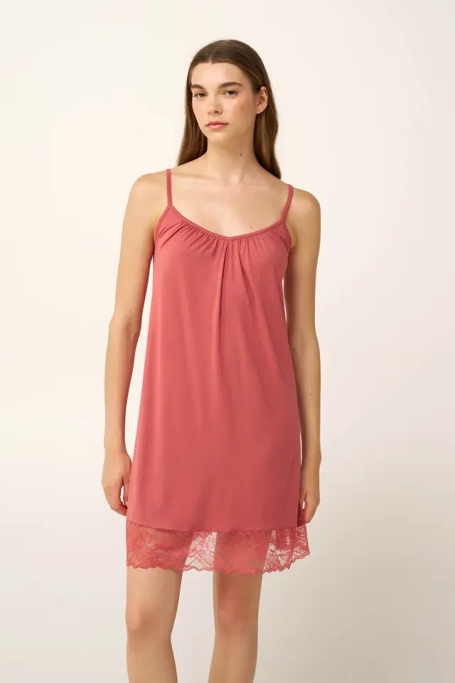 Καλοκαιρινό Νυχτικό Micromodal με Τιράντες Vamp 24039 PINK CEDAR