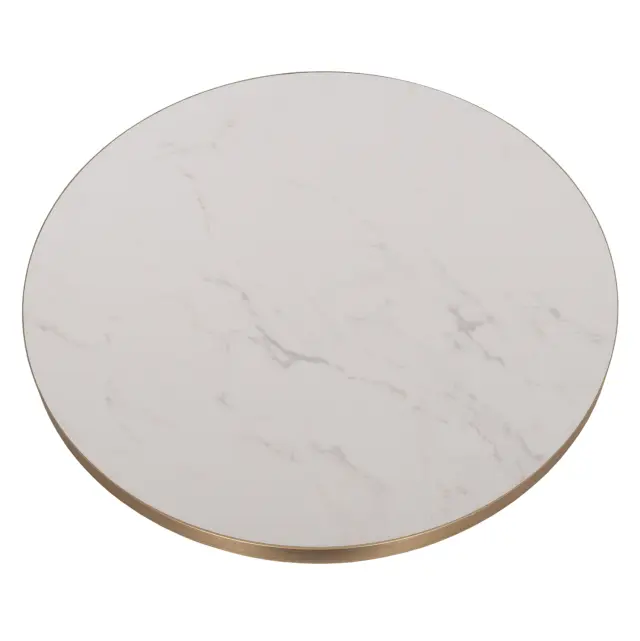 ΕΠΙΦΑΝΕΙΑ ΤΡΑΠΕΖΙΟΥ SINTERED STONE FB96652.12 WHITE MARBLE--ΠΛΑΙΣΙΟ ALU ΧΡΥΣΟ Φ60εκ. 3