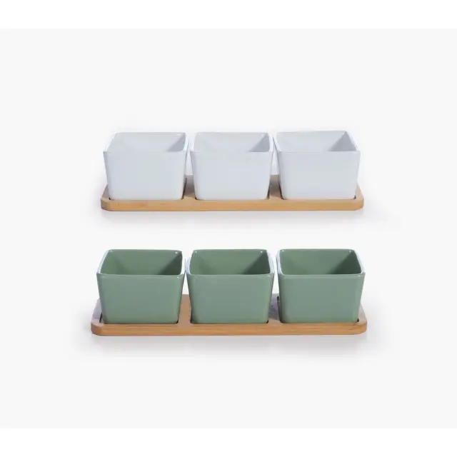 Σετ Μπώλ με Δίσκο Nef-Nef Sage White 3x(27,8x9,5x6,6) 2