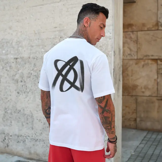 T-shirt Noshame® Oversized Λευκό με τύπωμα - 142676 - XXL