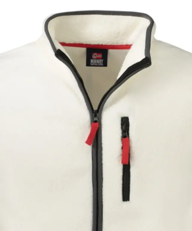 Norway Nautical School - Ανδρική Ζακέτα Φούτερ Fleece 839506-OFFWHI Εκρού 3