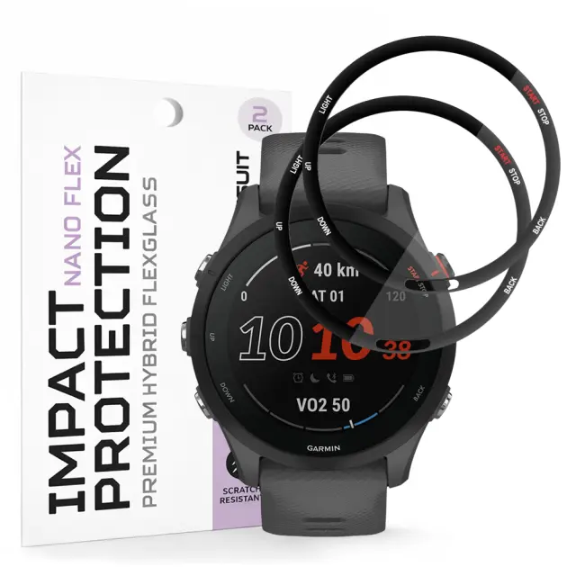 Techsuit - Nano Flex (2 pack) - Garmin Forerunner 255 / Forerunner 255 Music - Black