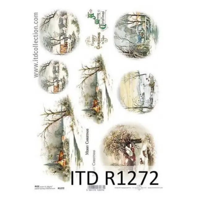 Ριζόχαρτο ντεκουπάζ ITD, 21x29cm, Χιονισμένο τοπίο, R1272