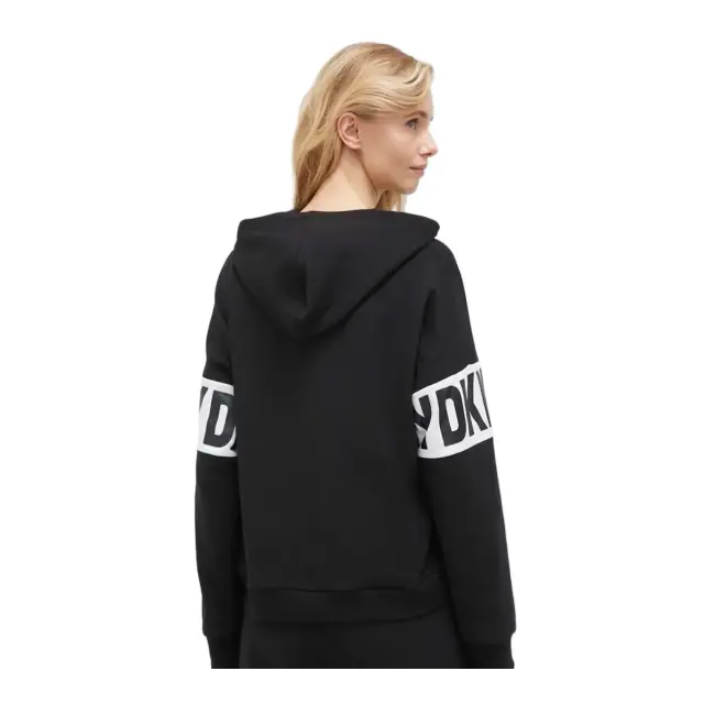 DKNY Γυναικεία Μπλούζα Φόρμας Κουκούλα Logo, Χρώμα Μαύρο - S 2
