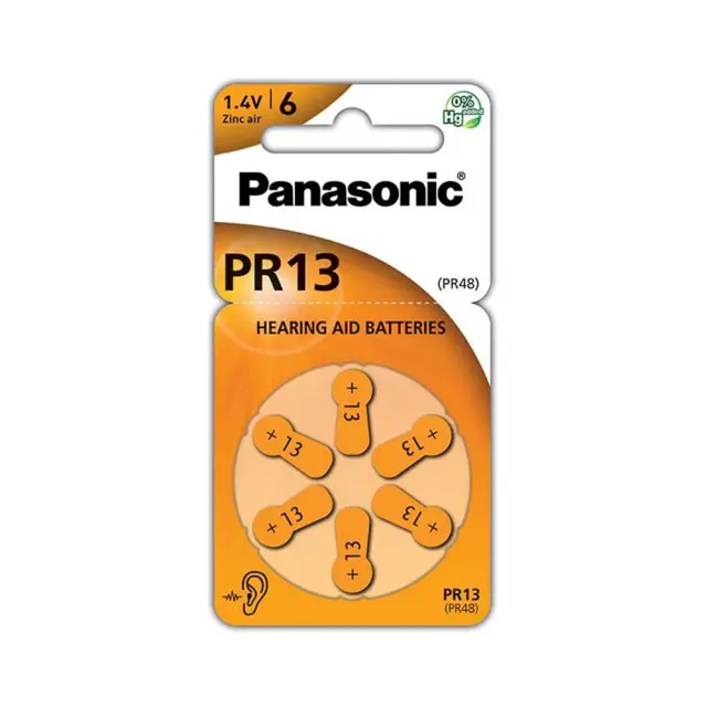 Panasonic Μπαταρίες Ακουστικών Βαρηκοΐας PR13 1.4V 6τμχ