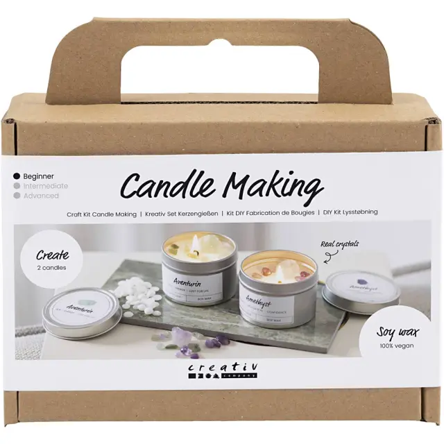 Mini Craft Kit - Candle Casting - Soy Candle w-Aventurin AND Amethyst (977753) - Toys