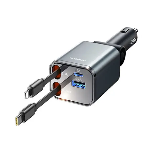 Joyroom JR-CCL05 Φορτιστής Αυτοκινήτου 65W με Θύρες: 1xUSB 1xType-C μαζί με Καλώδιο Lightning / Type-C Γκρι Χρώμα 2