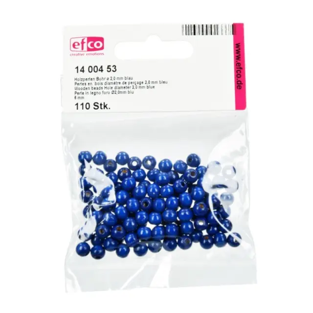 Efco Ξύλινες Χάντρες Ø6mm - Blue - 110τεμ