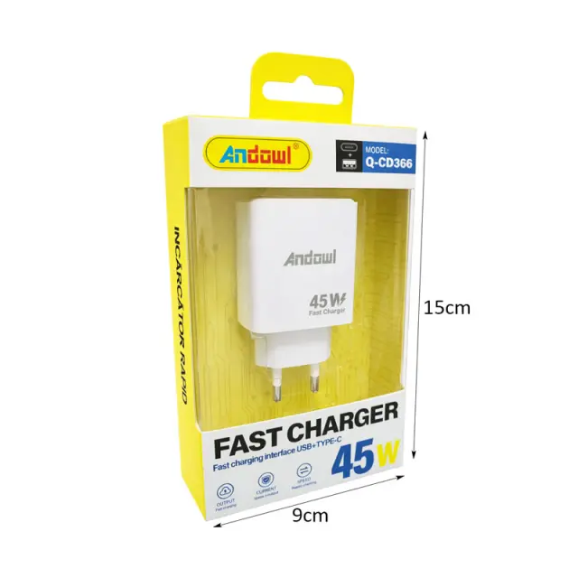 Andowl Φορτιστής 45W USB και Type-C Q-CD366 - Fast Charger 915060 2