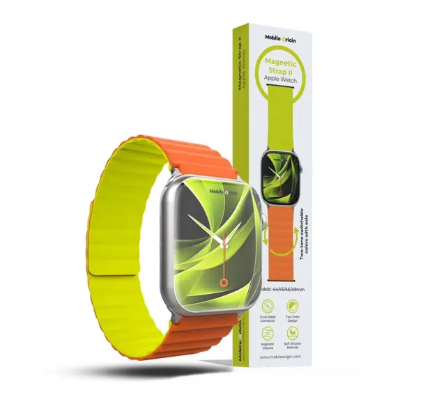 Mobile Origin Magnetic Watch Band II, orange/green - Apple Watch 49mm/46mm/45mm/44mm