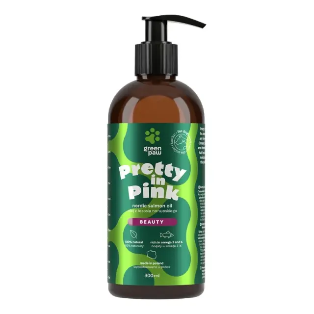 Green Paw Pretty in pink Έλαιο σολοµού για υγιές δέρµα και τρίχωµα 300ml Μονόχρωμο