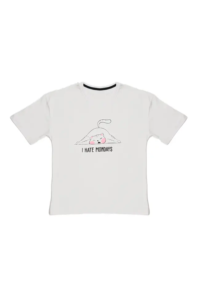 T-Shirt Kid I Hate Mondays Λευκό
