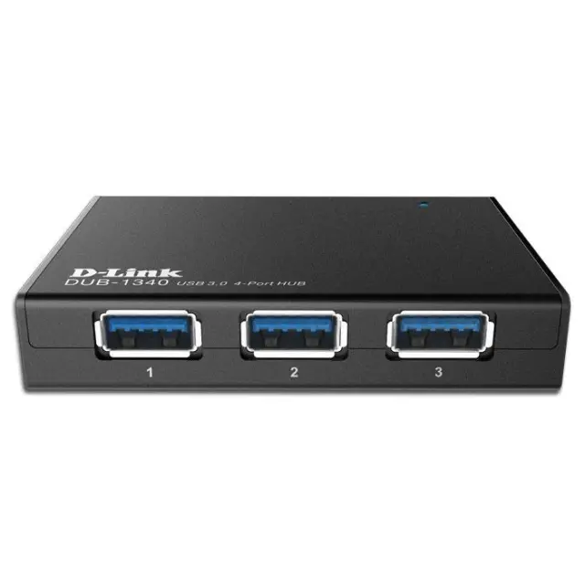 USB 3.0 Hub 4 θυρών σε μαύρο χρώμα.