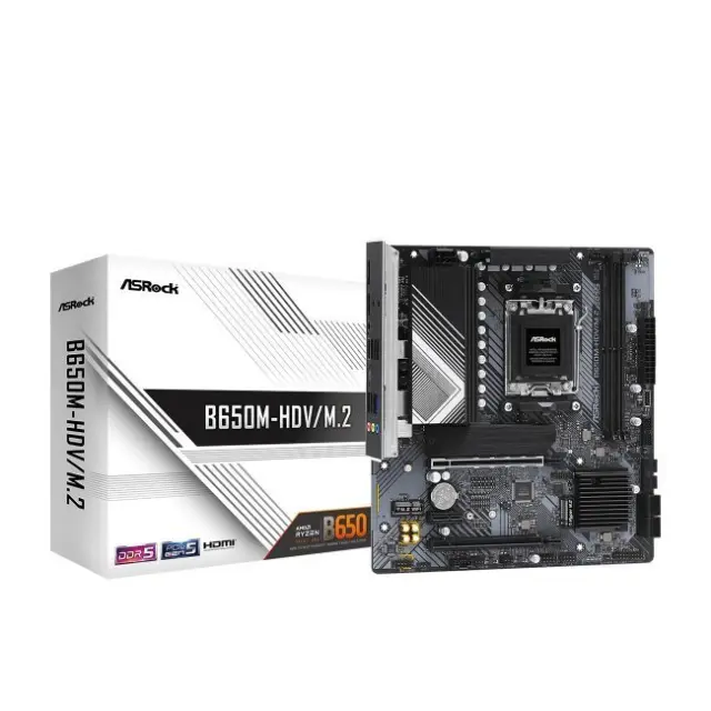 ASRock Motherboard B650M-HDV/M.2 AM5 Black (90-MXBLA0-A0UAYZ)