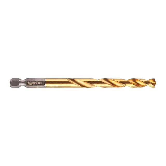 Τρυπάνι Αέρος Τιτανίου 1/4" Φ7mm MILWAUKEE HSS-G TIN RED HEX