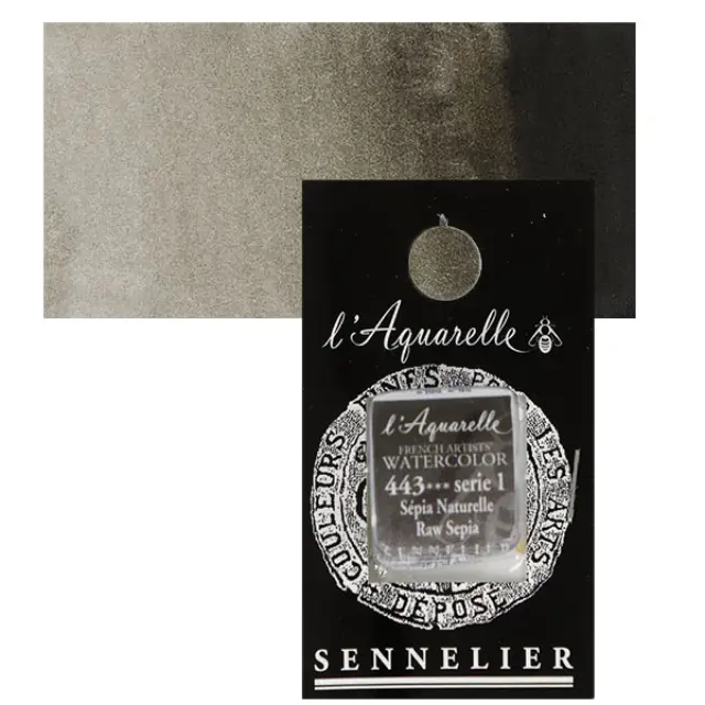Χρώμα Ακουαρέλας Sennelier l Aquarelle Half Pan - 443 Raw Sepia