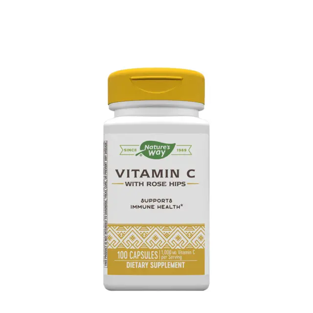 Nature's Way Vitamin C with Rose Hips 100 Capsules