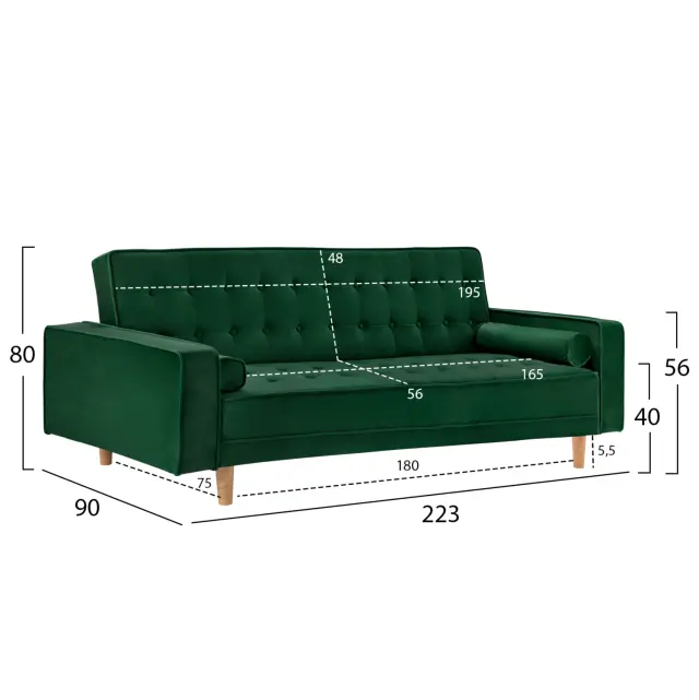 ΚΑΝΑΠΕΣ ΚΡΕΒΑΤΙ FB93150.13 ΒΕΛΟΥΔΟ ΚΥΠΑΡΙΣΣΙ 224X88X84Y εκ. 3