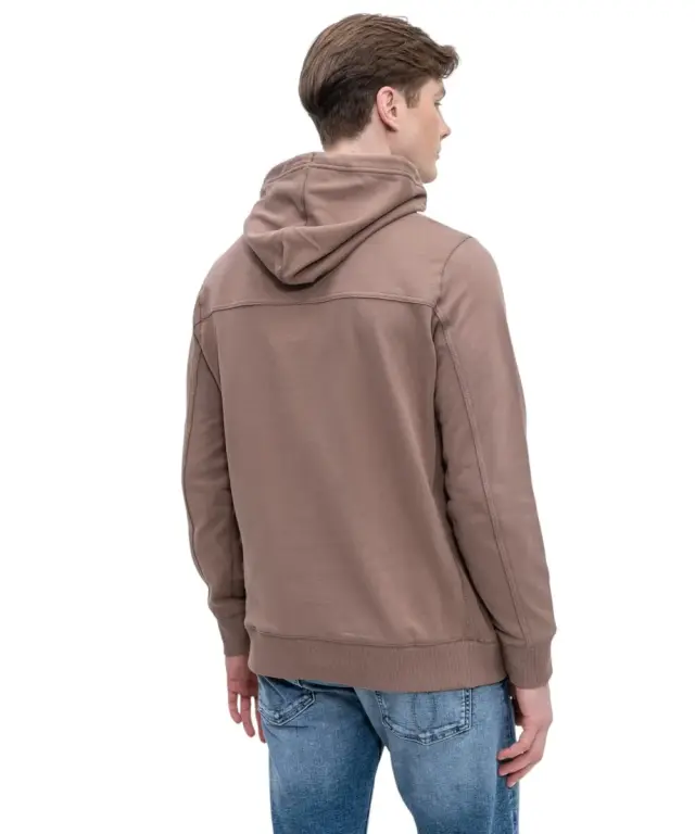 Calvin Klein - Ανδρικό Φούτερ Monogram Sleeve Badge Regular Fit J30J314036-GVE Μπεζ - XL 2