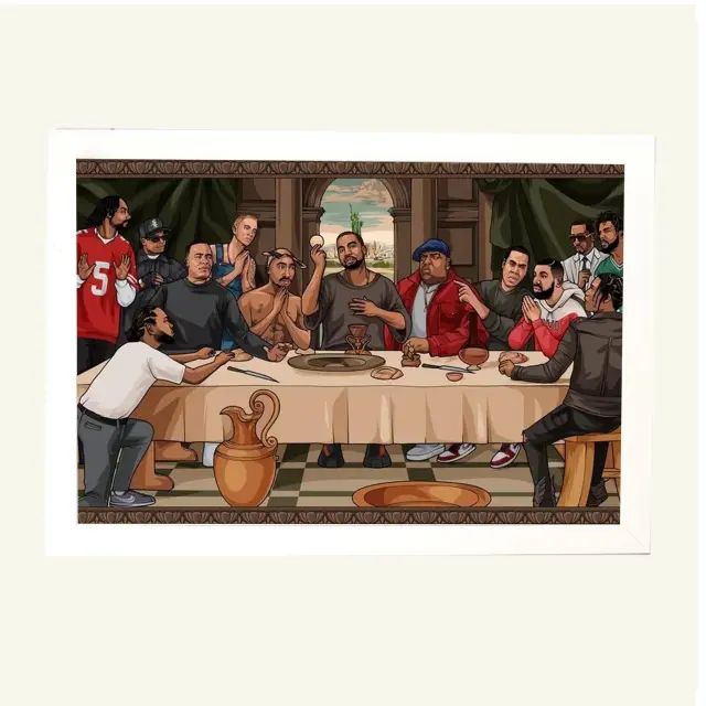 Αφίσα , Pyramid Poster, The Last Supper Of Hip Hop 61x91,5εκ Κορνίζα Ξύλινη Σε 10 Χρώματα Με Ακρυλικό Τζάμι Άθραυστο K29+PP35358
