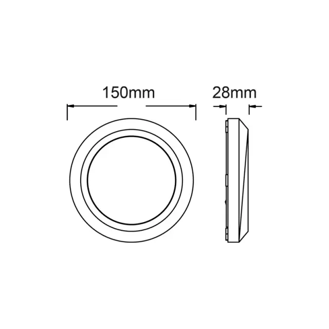 LED WALL ROUND LUMINAIRE WHITE 230V AC IP65 4W 3000K 310LM RA80 / SLIM01NW 2