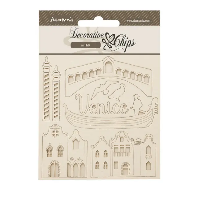 Chipboard Stamperia 14x14cm, Venice City of Art, Elements