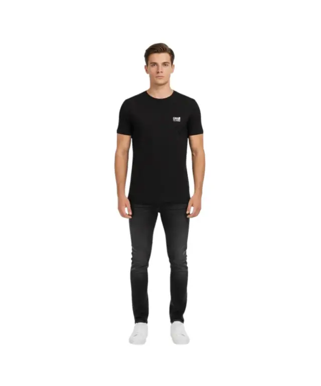Cavalli Class - Ανδρική Μπλούζα T-Shirt Κοντομάνικη Regular Fit QXO03AJD003-05051 Μαύρο